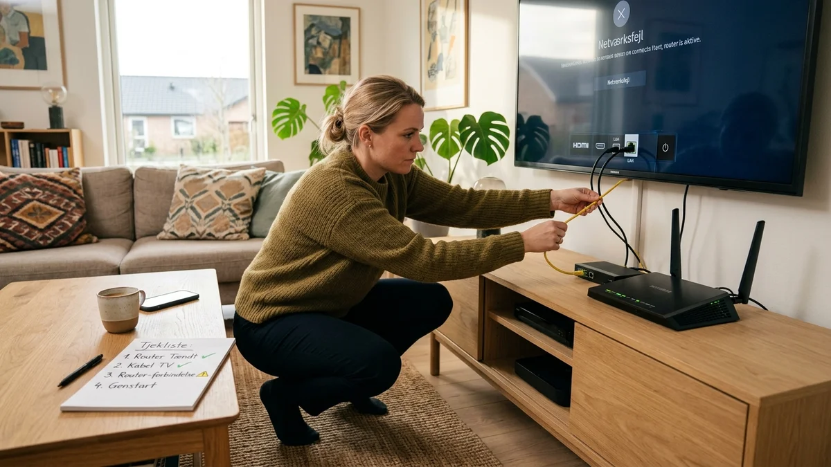 Struktureret tjekliste og netværkstest ved fejlfinding på streamingudstyr